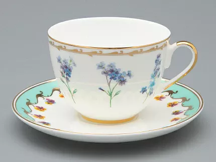 Чашка с блюдцем чайная форма Весенняя 2 рисунок Улыбка флоры 3, арт. 81.34137.00.1