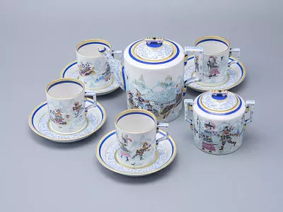 Сервиз чайный форма Гербовая рисунок Зимние забавы, 4 персоны 10 предметов арт. 81.20899.00.1