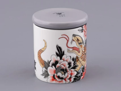 Свеча ароматическая в подарочной упаковке, форма tоp, рисунок TATTOO SERPENTA аромат Северное сияние, арт. 81.32802.00.1, 