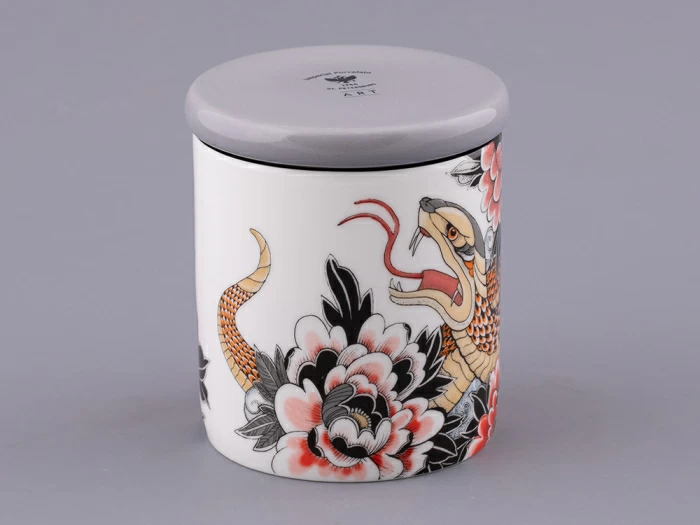 Свеча ароматическая в подарочной упаковке, форма tоp, рисунок TATTOO SERPENTA аромат Северное сияние, арт. 81.32802.00.1, 