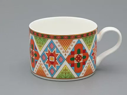 Чашка с блюдцем 250 мл форма Премиум, рисунок Петушки-гребешки, арт 81.33559.00.1