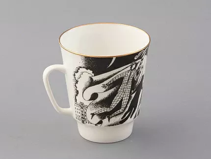 Чашка с блюдцем 165 мл форма Майская рисунок Русские писатели Булгаков, арт. 81.33387.00.1