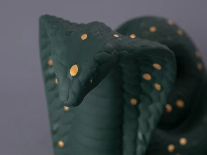 Скульптура форма Кобра, большой размер, в подарочной упаковке, рисунок Нефрит, арт. 81.32913.00.1, 