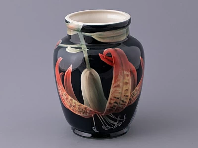 Ваза форма Китайская малого размера рисунок Ирисы Лилия темный, арт. 80.47141.00.1 Ваза форма Китайская малого размера рисунок Ирисы Лилия темный, арт. 80.47141.00.1