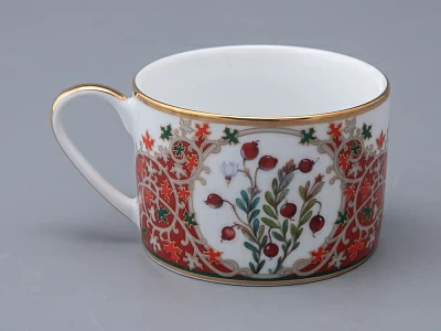 Чашка с блюдцем 250 мл в подарочной упаковке форма Соло рисунок Клюква заповедная, арт. 81.34280.00.1