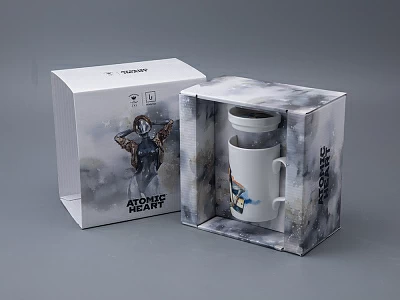 Бокал с блюдцем и крышкой 400мл в подарочной упаковке, форма Топ, рисунок Atomic Heart 2, арт 81.34449.00.1