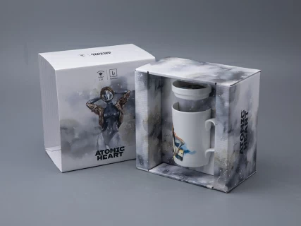 Бокал с блюдцем и крышкой 400мл в подарочной упаковке, форма Топ, рисунок Atomic Heart 2, арт 81.34449.00.1, 