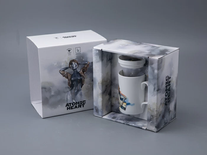 Бокал с блюдцем и крышкой 400мл в подарочной упаковке, форма Топ, рисунок Atomic Heart 2, арт 81.34449.00.1, 