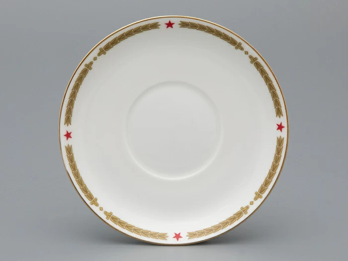 Чашка с блюдцем кофейная, форма Майская, рисунок 80 лет Победы, арт 81.34115.00.1,  Чашка с блюдцем кофейная, форма Майская, рисунок 80 лет Победы, арт 81.34115.00.1,