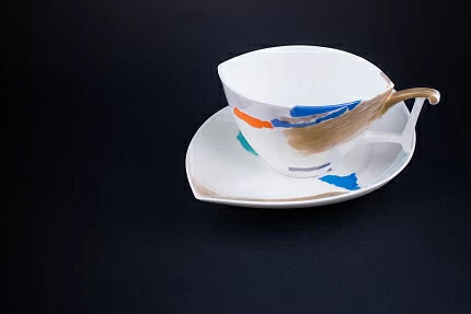 Чашка с блюдцем Белая ночь. Палитра, на форме Ковчег, арт. 61.21017.00.1