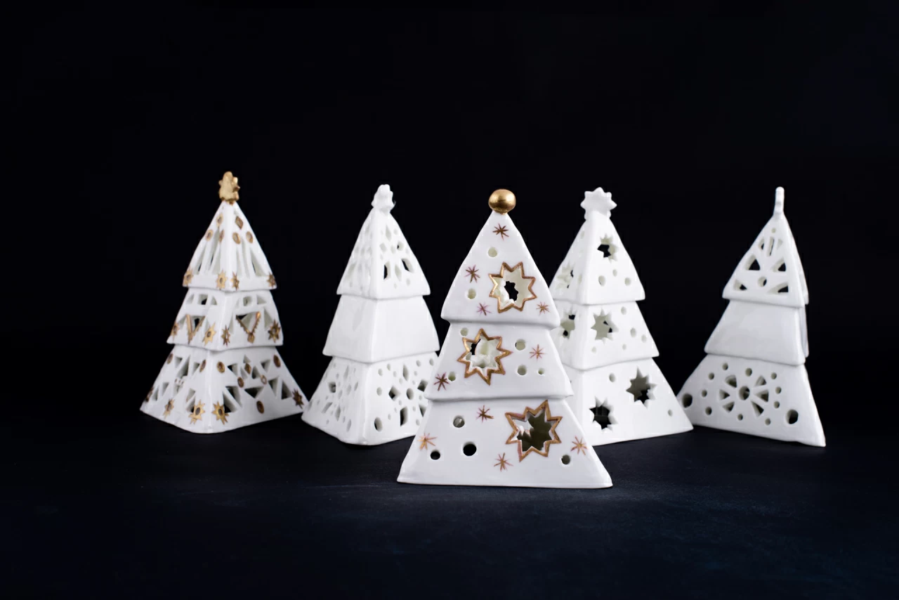 Подсвечник Елочка-звезда, рисунок Золотой, арт 60.15275.00.1, 