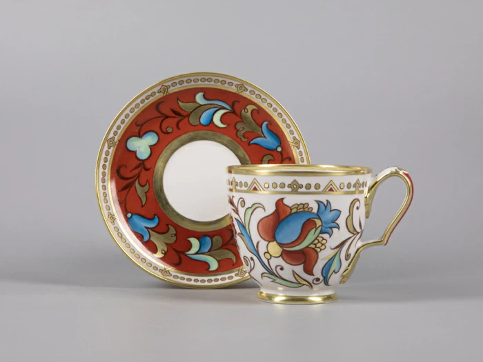 Сервиз чайный форма Александр III рисунок Русский, 6 персон 15 предметов арт. 81.30144.00.1,  Сервиз чайный форма Александр III рисунок Русский, 6 персон 15 предметов арт. 81.30144.00.1,