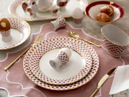 Сервиз столовый на 6 персон 24 предмета форма Юлиана рисунок Сетка-блюз 2, арт. 81.32450.00.1, 