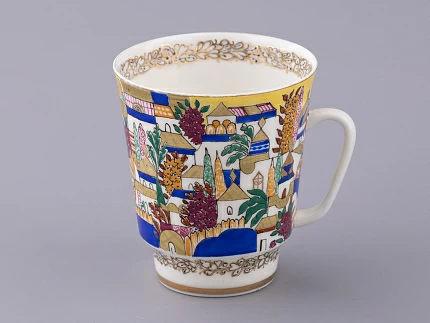 Чашка с блюдцем кофейная 165 мл форма Майская рисунок Белые домики арт. 81.13844.00.1