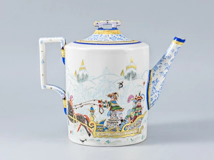 Сервиз чайный форма Гербовая рисунок Зимние забавы, 4 персон 11 предметов, арт. 81.14057.01.1, 