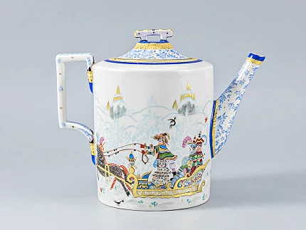 Сервиз чайный форма Гербовая рисунок Зимние забавы, 4 персон 11 предметов, арт. 81.14057.01.1