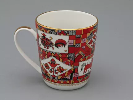 Чашка с блюдцем чайная 300 мл форма Колокол рисунок Красный конь арт.81.34079.00.1