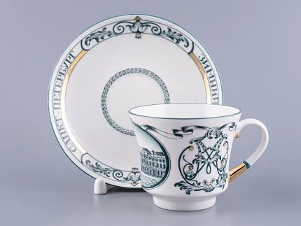 Чашка с блюдцем чайная 220 мл форма Банкетная рисунок Зимний дворец арт.  81.15309.00.1