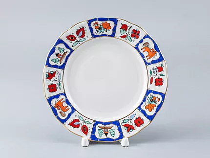 Тарелка мелкая 180 мм форма Тюльпан рисунок Русский лубок арт. 80.05286.00.1