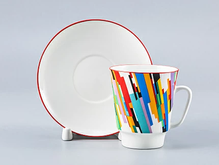 Чашка с блюдцем 165 мл форма Майская рисунок Движение 2, арт. 81.27267.00.1 Чашка с блюдцем 165 мл форма Майская рисунок Движение 2, арт. 81.27267.00.1