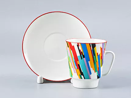 Чашка с блюдцем 165 мл форма Майская рисунок Движение 2, арт. 81.27267.00.1