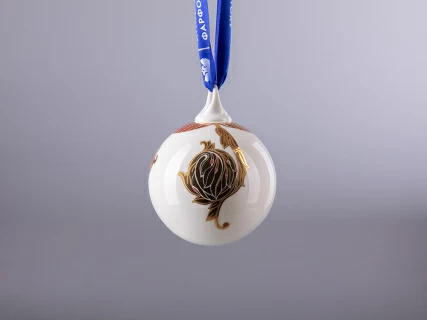 Подарочный набор из 3 елочных шаров форма Шар с петелькой 80 мм рисунок Рождественские узоры арт. 81.30683.00.1, 