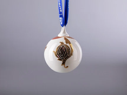 Подарочный набор из 3 елочных шаров форма Шар с петелькой 80 мм рисунок Рождественские узоры арт. 81.30683.00.1