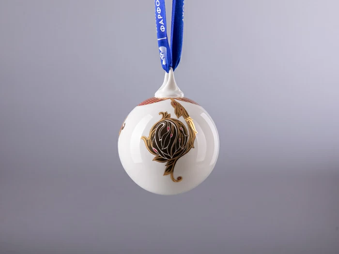 Подарочный набор из 3 елочных шаров форма Шар с петелькой 80 мм рисунок Рождественские узоры арт. 81.30683.00.1, 