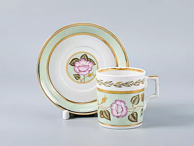 Сервиз чайный форма Гербовая рисунок Нефритовый фон, 6 персон 20 предметов, арт. 81.20900.00.1