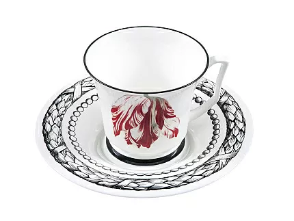 Подарочный набор чашка с блюдцем, форма Юлия рисунок Сысоев. Волшебный сад III арт. 81.30914.00.1