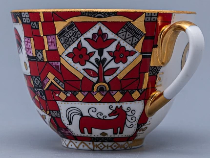 Чашка с блюдцем чайная 250 мл форма Весенняя рисунок Красный конь арт. 81.15308.00.1 Чашка с блюдцем чайная 250 мл форма Весенняя рисунок Красный конь арт. 81.15308.00.1