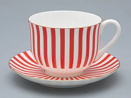 Чашка с блюдцем чайная форма Ландыш рисунок Да и нет Кардинал, арт. 81.32282.00.1