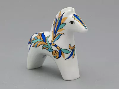 Скульптура форма Лошадь рисунок Синяя арт 82.04519.00.1