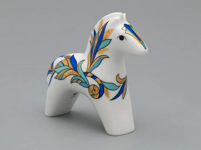 Скульптура форма Лошадь рисунок Синяя арт 82.04519.00.1, 