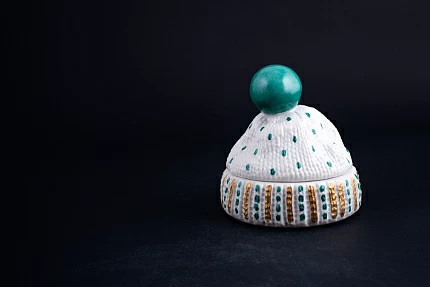 Шкатулка Детская Шапочка, рисунок Зеленый помпон, арт 60.14115.00.1