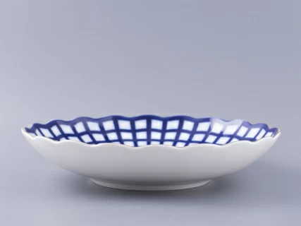 Сухарница форма Тюльпан рисунок Кобальтовая клетка арт. 80.03707.00.1,  Сухарница форма Тюльпан рисунок Кобальтовая клетка арт. 80.03707.00.1,