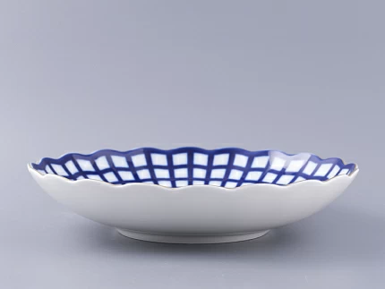 Сухарница форма Тюльпан рисунок Кобальтовая клетка арт. 80.03707.00.1 Сухарница форма Тюльпан рисунок Кобальтовая клетка арт. 80.03707.00.1