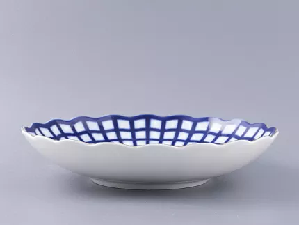 Сухарница, 215  мм, форма Тюльпан, рисунок Кобальтовая клетка арт. 80.03707.00.1