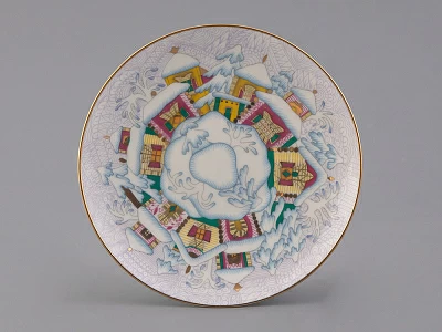 Чашка с блюдцем 165 мл форма Майская рисунок Зимний день, арт. 81.10375.00.1