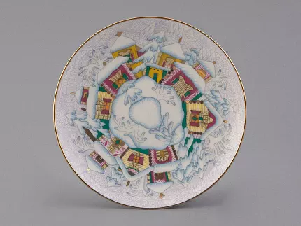 Чашка с блюдцем 165 мл форма Майская рисунок Зимний день, арт. 81.10375.00.1