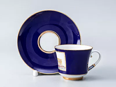 Чашка с блюдцем кофейная 145 мл форма Банкетная рисунок Классика Петербурга 52% №2 арт. 81.18109.00.1