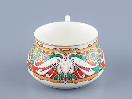 Чашка с блюдцем кофейная 180 мл форма Билибина 1 рисунок Сказочные птицы арт. 81.16211.00.1