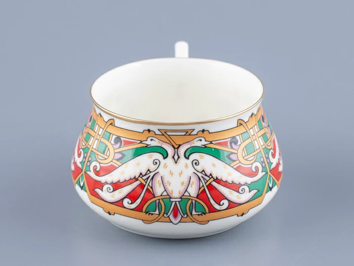 Чашка с блюдцем кофейная 180 мл.,  форма Билибина 1, рисунок Сказочные птицы арт. 81.16211.00.1, 