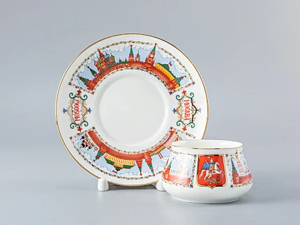 Чашка с блюдцем кофейная 180 мл форма Билибина рисунок Московский Кремль арт. 81.15932.00.1