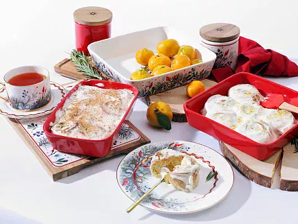 Салатник большой с деревянной крышкой (квадратный 240x240мм) форма Стандартная рисунок Календа арт. 42.00044.00.1