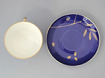 Чашка с блюдцем чайная 375 мл форма Подарочная рисунок Гранат золотой арт. 81.19177.00.1