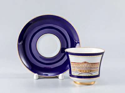 Чашка с блюдцем чайная 220 мл форма Банкетная рисунок Классика Петербурга 52% №4 арт. 81.18105.00.1