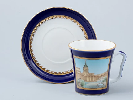 Бокал с блюдцем форма Ленинградский рисунок Канал Грибоедова арт. 81.31476.00.1 Бокал с блюдцем форма Ленинградский рисунок Канал Грибоедова арт. 81.31476.00.1