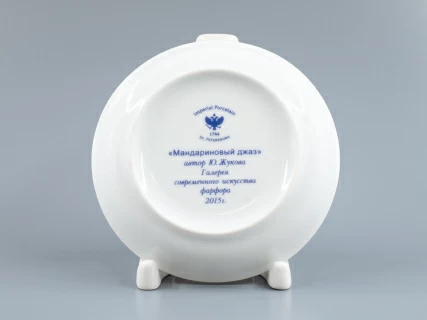 Декоративная тарелка 110 мм, форма Европейская, рисунок Трио. Труба, арт 80.84068.00.1, 