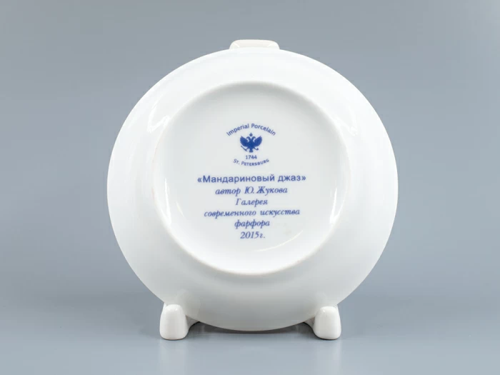 Декоративная тарелка 110 мм, форма Европейская, рисунок Трио. Труба, арт 80.84068.00.1, 